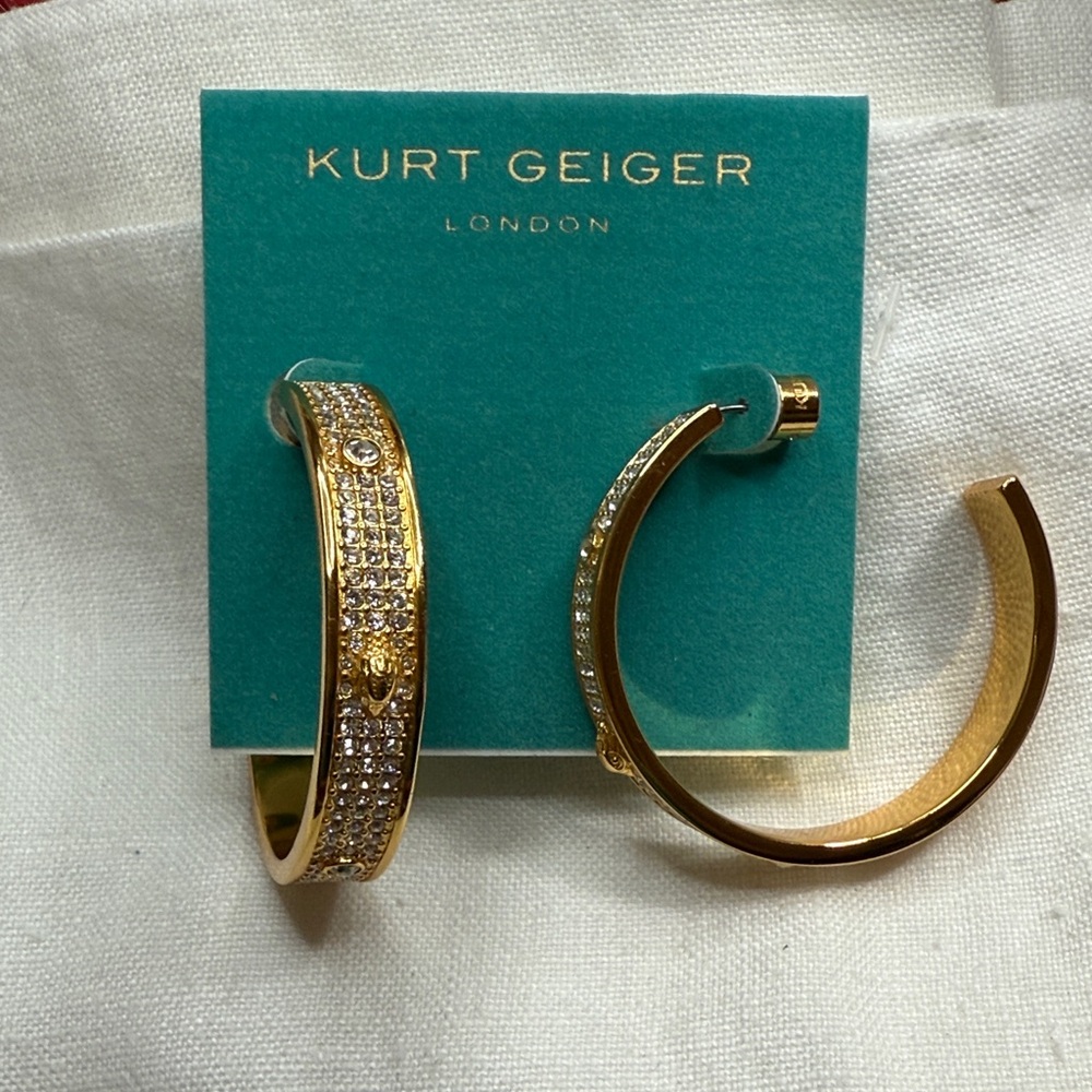 Kurt Geiger Gold Crystal Earrings